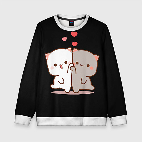 Детский свитшот Кошачья любовь навсегда Kitty love forever / 3D-Белый – фото 1