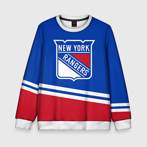 Детский свитшот New York Rangers Нью Йорк Рейнджерс / 3D-Белый – фото 1