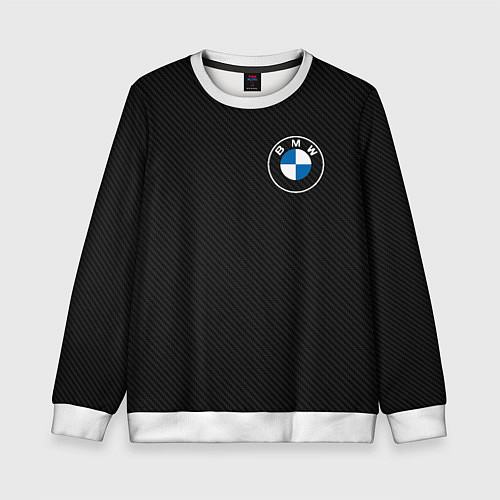 Детский свитшот BMW LOGO CARBON ЧЕРНЫЙ КАРБОН / 3D-Белый – фото 1