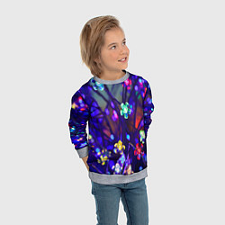 Свитшот детский Новогодние Яркие Цветы, цвет: 3D-меланж — фото 2