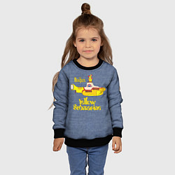 Свитшот детский On a Yellow Submarine 3D, цвет: 3D-черный — фото 2