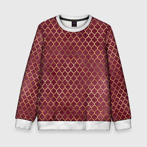 Детский свитшот Gold & Red pattern / 3D-Белый – фото 1