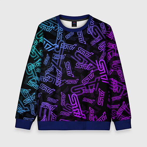 Детский свитшот STI NEON PATTERN / 3D-Синий – фото 1