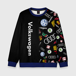 Свитшот детский Volkswagen Group Half Pattern, цвет: 3D-синий
