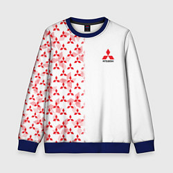 Свитшот детский Mitsubishi Mini logo Half pattern, цвет: 3D-синий