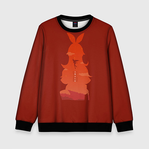 Детский свитшот Эмбер-скаут Мондштада / 3D-Черный – фото 1