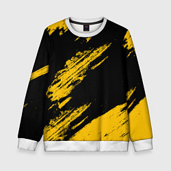 Свитшот детский BLACK AND YELLOW GRUNGE ГРАНЖ, цвет: 3D-белый