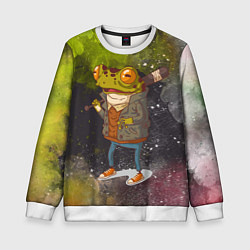 Детский свитшот Лягушка хулиган Frog hooligan