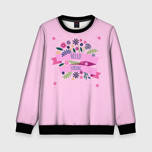Детский свитшот Привет весна! / 3D-Черный – фото 1