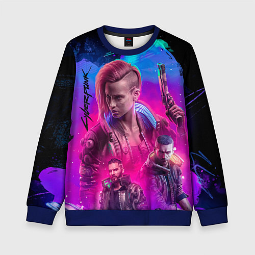 Детский свитшот Vi Ви Cyberpunk 2077 / 3D-Синий – фото 1