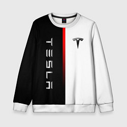 Детский свитшот ТЕСЛА -TESLA КРАСНАЯ ЛИНИЯ МИНИМАЛИЗМ