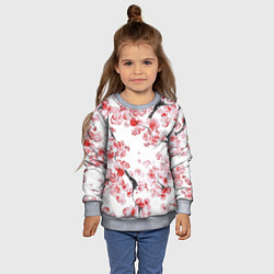 Свитшот детский Ранняя сакура, цвет: 3D-меланж — фото 2