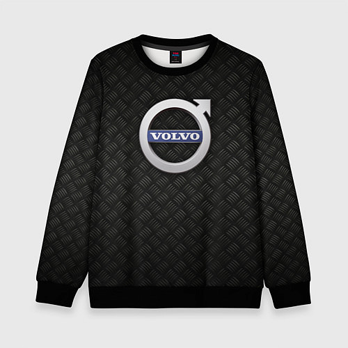 Детский свитшот Обновленный металлический логотип VOLVO / 3D-Черный – фото 1