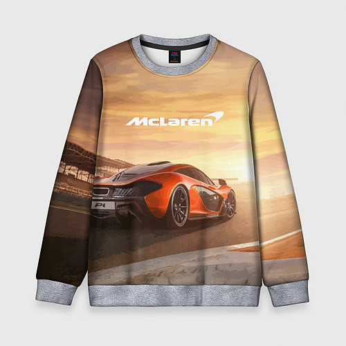Детский свитшот McLaren - легендарная гоночная команда! / 3D-Меланж – фото 1