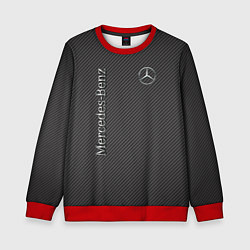 Свитшот детский Mercedes карбоновые полосы, цвет: 3D-красный