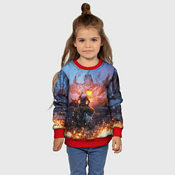 Свитшот детский ELDEN RING БИТВА С ДРАКОНОМ, цвет: 3D-красный — фото 2