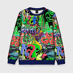 Свитшот детский Граффити с черепами, цвет: 3D-синий