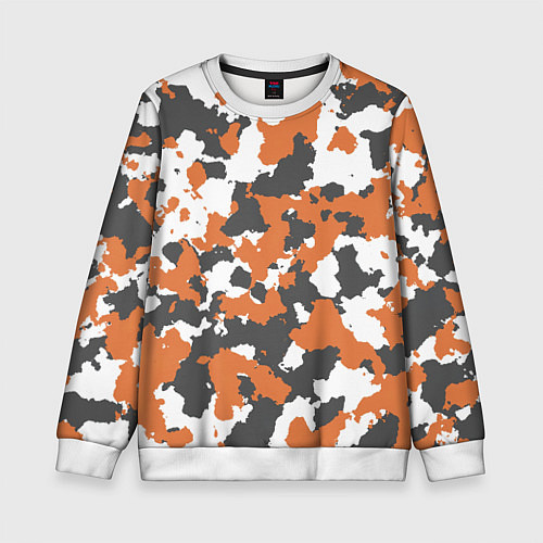 Детский свитшот Orange Camo / 3D-Белый – фото 1