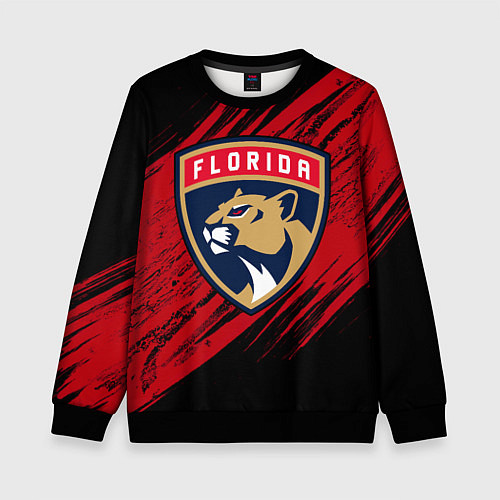 Детский свитшот Florida Panthers, Флорида Пантерз, NHL / 3D-Черный – фото 1