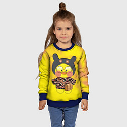 Свитшот детский Лалафанфан-утка в свитере, цвет: 3D-синий — фото 2