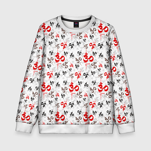 Детский свитшот Мантра ОМ АУМ / 3D-Белый – фото 1