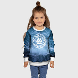 Свитшот детский Валькнут символ Бога Одина 3D, цвет: 3D-белый — фото 2