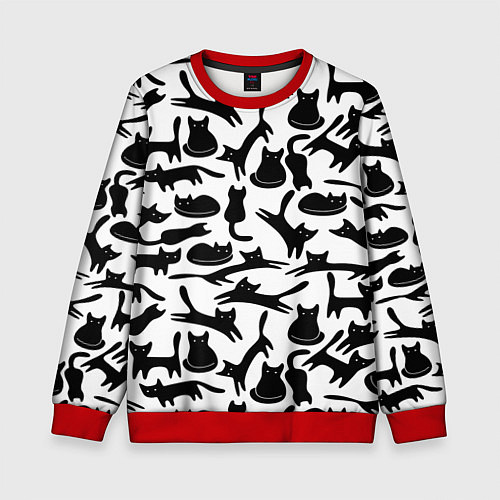 Детский свитшот Домашний котик / 3D-Красный – фото 1
