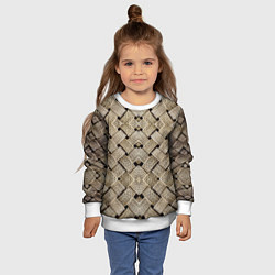 Свитшот детский Джутовая плетенка 3D, цвет: 3D-белый — фото 2