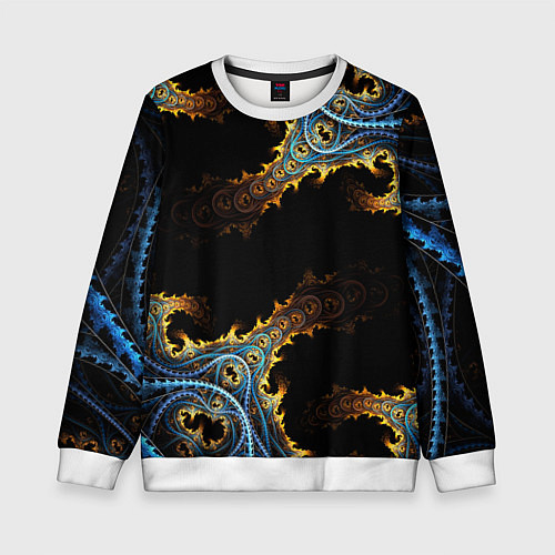 Детский свитшот Огненные фракталы 3d / 3D-Белый – фото 1