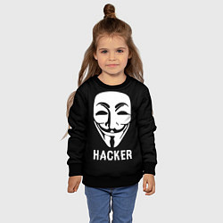 Свитшот детский HACKER Маска V, цвет: 3D-черный — фото 2