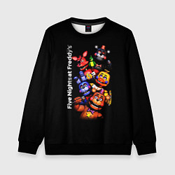 Свитшот детский Five Nights at Freddys - FNAF - персонажи игры, цвет: 3D-черный