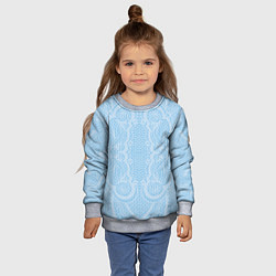Свитшот детский Вязаный светлый узор, абстракция Нежный голубой цв, цвет: 3D-меланж — фото 2
