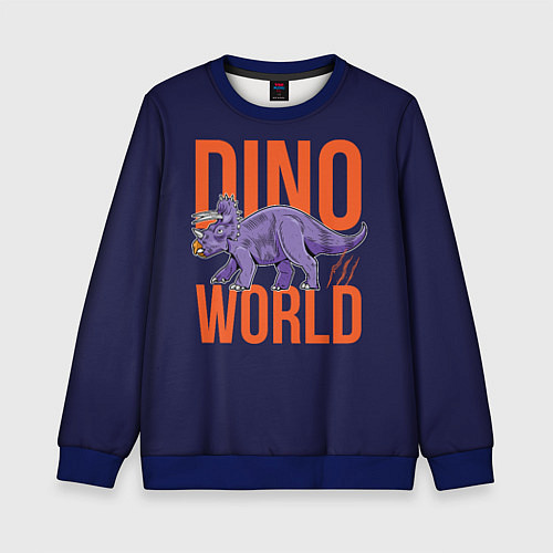 Детский свитшот Dino World / 3D-Синий – фото 1