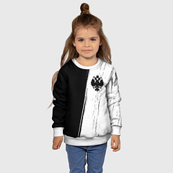 Свитшот детский RUSSIAN EMPIRE - ГЕРБ Краски, цвет: 3D-белый — фото 2