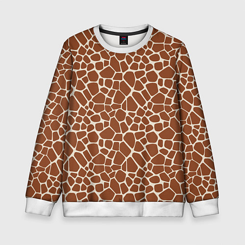 Детский свитшот Шкура Жирафа - Giraffe / 3D-Белый – фото 1