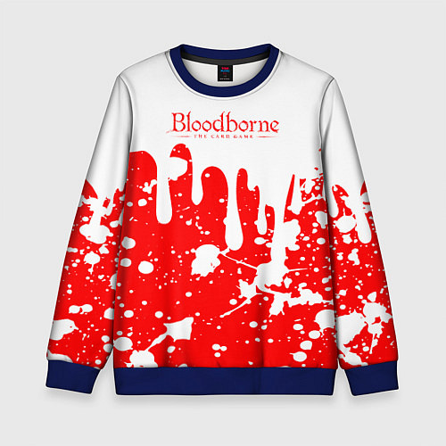 Детский свитшот BLOODBORNE брызги / 3D-Синий – фото 1