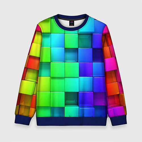 Детский свитшот Color geometrics pattern Vanguard / 3D-Синий – фото 1