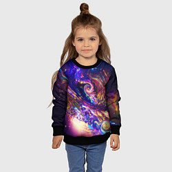 Свитшот детский Neon space pattern 3022, цвет: 3D-черный — фото 2