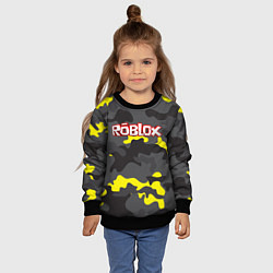 Свитшот детский Roblox Камуфляж Жёлто-Серый, цвет: 3D-черный — фото 2