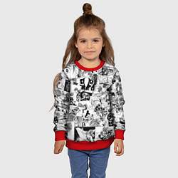 Свитшот детский Dororo pattern, цвет: 3D-красный — фото 2