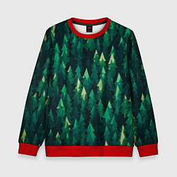 Свитшот детский Еловый лес spruce forest, цвет: 3D-красный