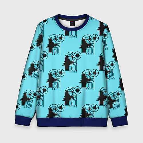 Детский свитшот МИКРОСХЕМА ГОЛОВЫ / 3D-Синий – фото 1