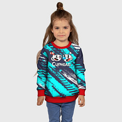 Свитшот детский Cuphead две чашечки, цвет: 3D-красный — фото 2