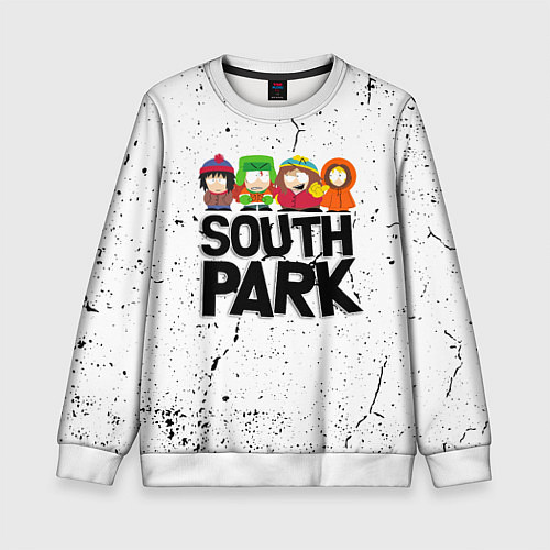 Детский свитшот Южный парк мультфильм - персонажи South Park / 3D-Белый – фото 1