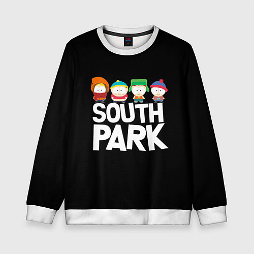 Детский свитшот Южный парк мультфильм - персонажи / 3D-Белый – фото 1