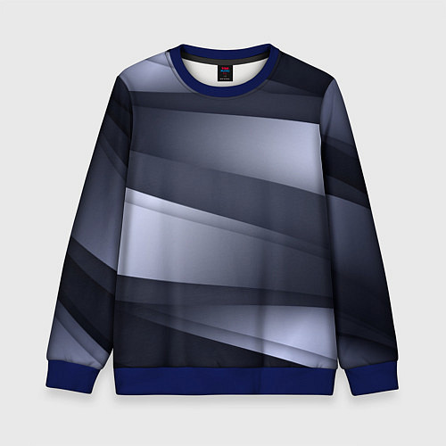 Детский свитшот Серо-белая Волна / 3D-Синий – фото 1