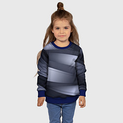 Свитшот детский Серо-белая Волна, цвет: 3D-синий — фото 2