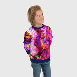 Свитшот детский Красочный цветочный паттерн Floral pattern, цвет: 3D-синий — фото 2