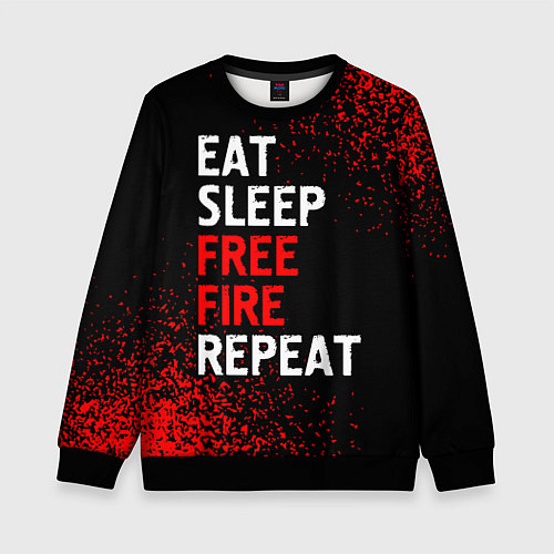 Детский свитшот Eat Sleep Free Fire Repeat Арт / 3D-Черный – фото 1