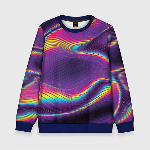 Детский свитшот Neon fashion pattern Wave / 3D-Синий – фото 1